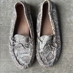 Coach Brown Moccasin Flats with Slip-On Design